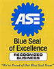 Blue Seal of Excellence auto repair and maintenance mechanis shop